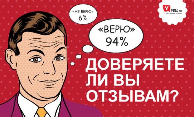 Более 90% пользователей Рунета доверяют отзывам