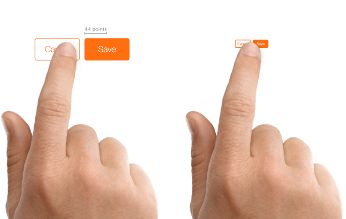 Как выбрать размер для кнопок на сайте и в приложении для мобильных пользователей
