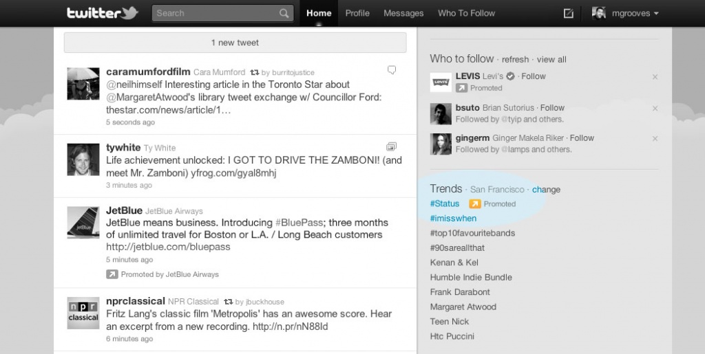 Promoted trends в Twitter