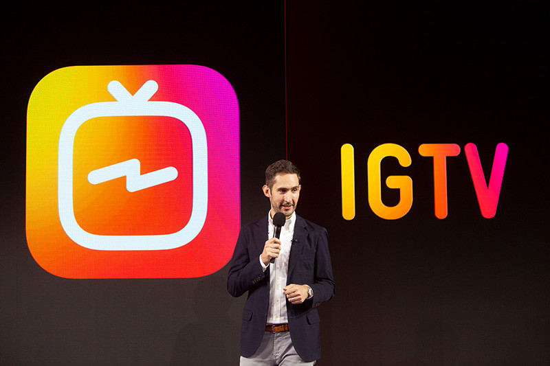 Гендиректор Instagram Кевин Систром (Kevin Systrom) на презентации в Сан-Франциско