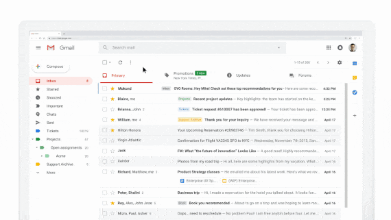 AMP от Gmail: динамические сообщения в почте Google