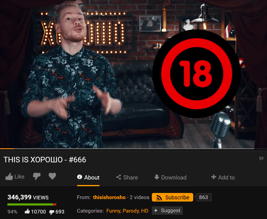 666-й выпуск This is Хорошо вышел на Pornhub, став самым горячим «порно» среди россиян