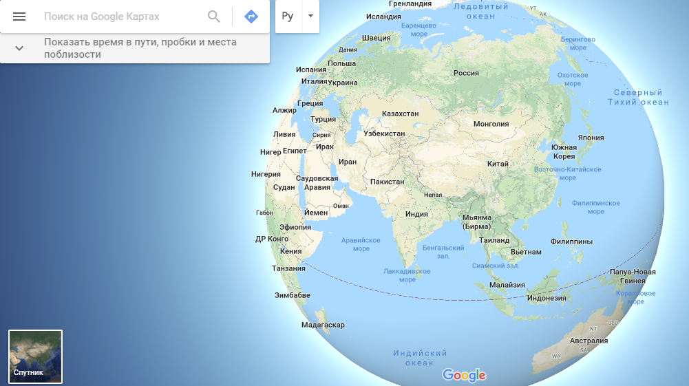 Филиппинские острова на глобусе. Карта гугл Глобус.
