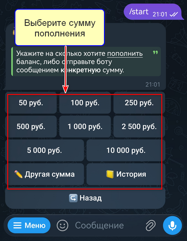 Сумма пополнения