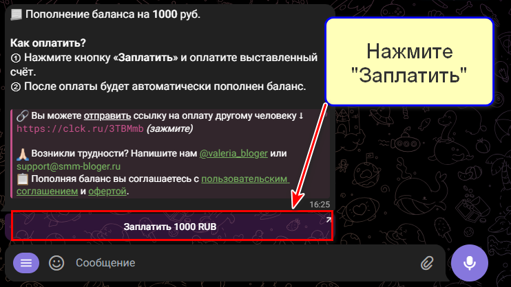 Кнопка "Заплатить"