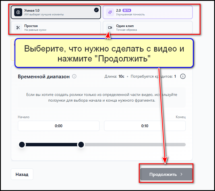 Режимы работы