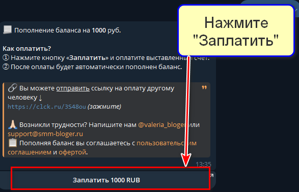 Кнопка "Заплатить"