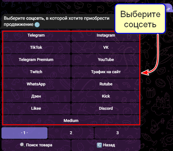 Выбор соцсети