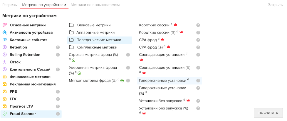 Fraud Scanner метрики фрода