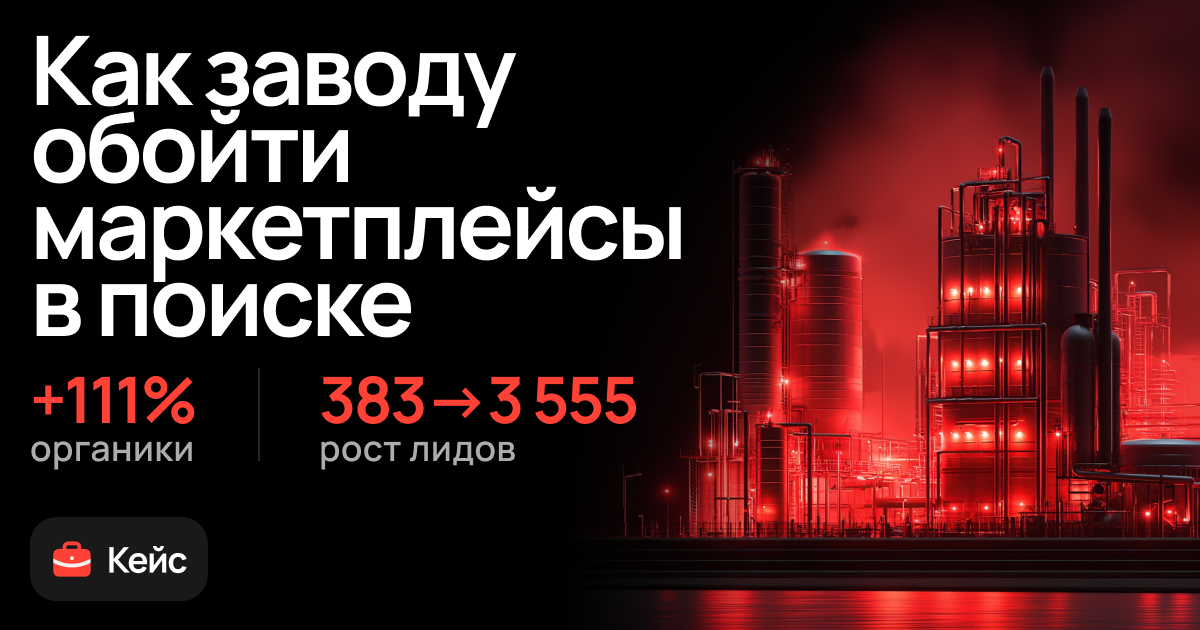 Как завод обошёл маркетплейсы в поиске: рост заявок в 9 раз и трафика в 2 раза