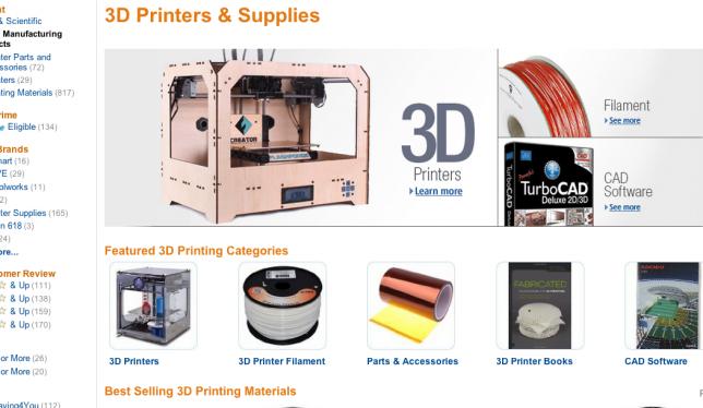 Amazon начал продажу товаров 3D