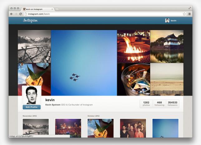 Instagram запускает веб-профили