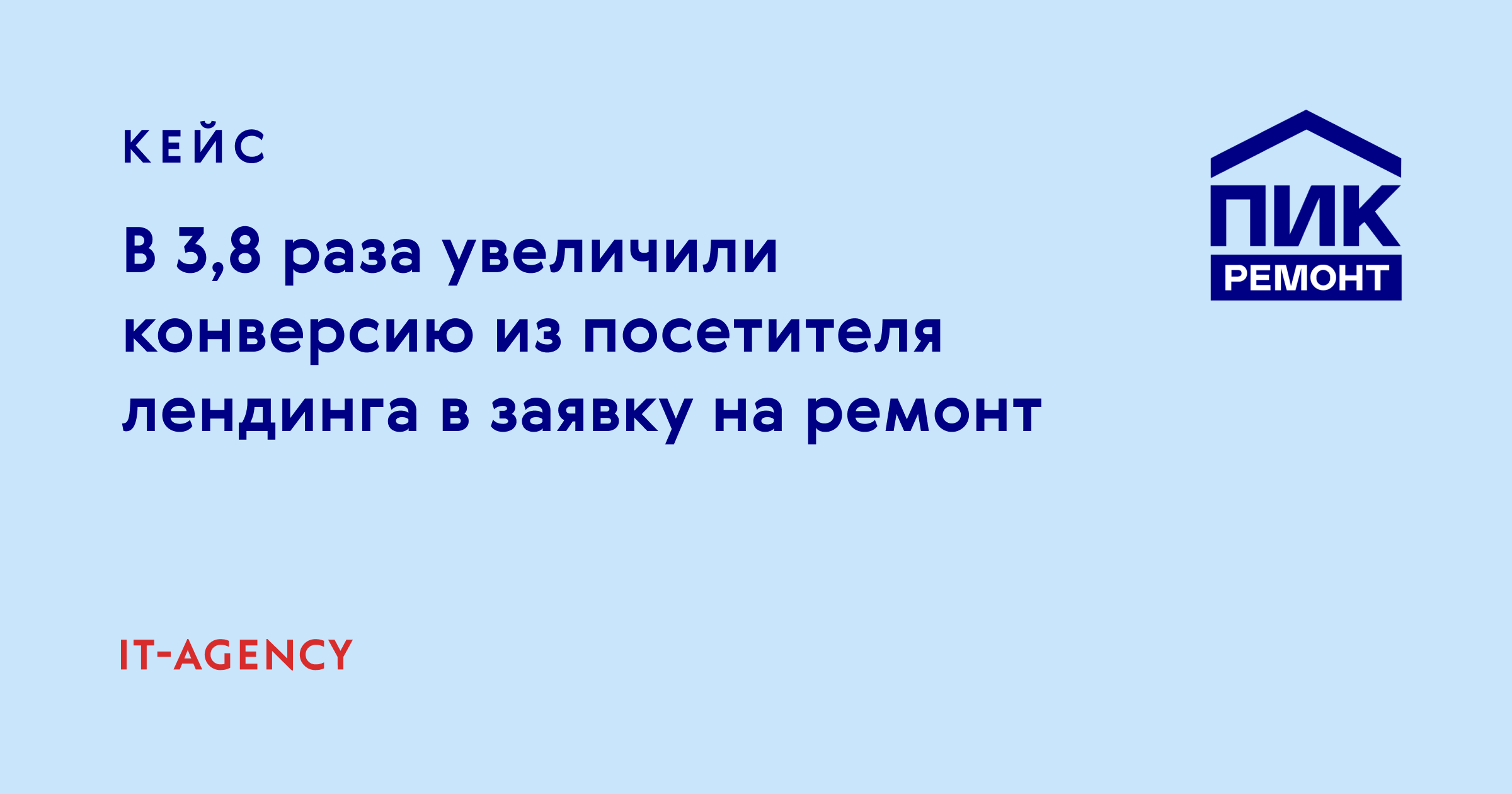 Кейс ПИК-Ремонта: в 3,8 раза увеличили конверсию из посетителя лендинга в заявку на ремонт