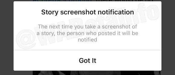 Уведомление о скриншоте Instagram Stories