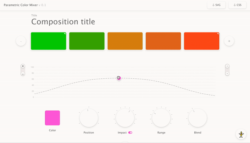  Parametric Color Mixer - дискретный градиент между цветами