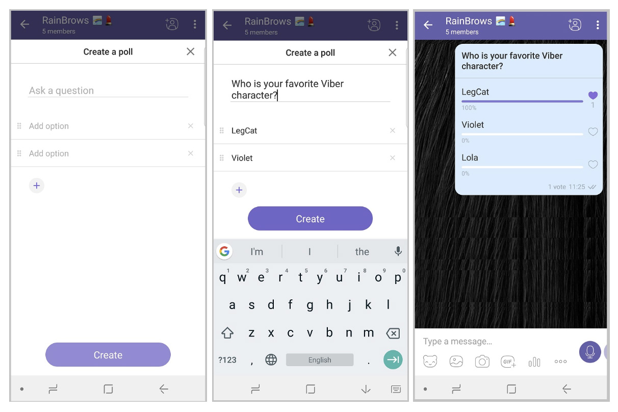 Viber выкатил викторины для опросов пользователей в чатах