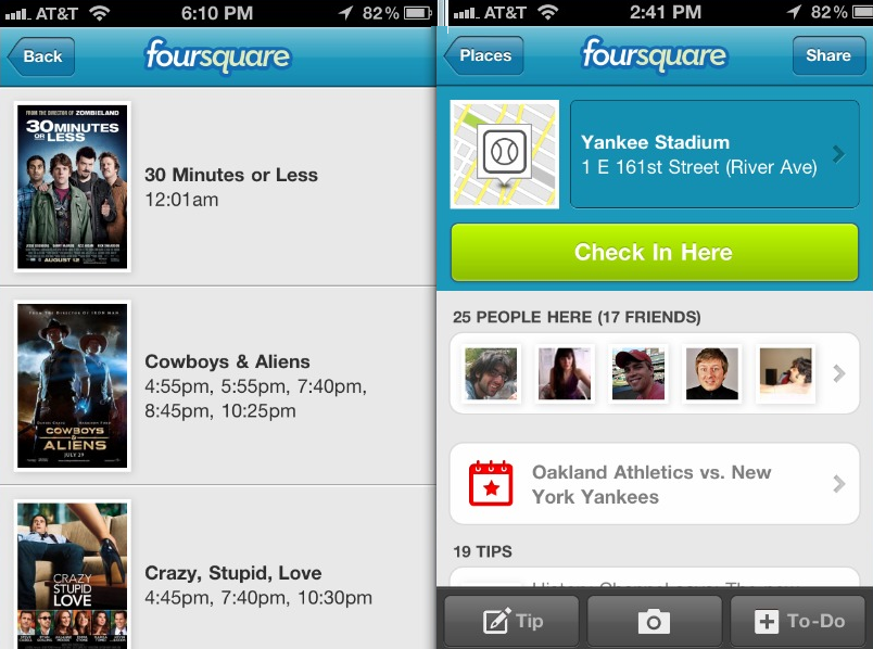 События на Foursquare