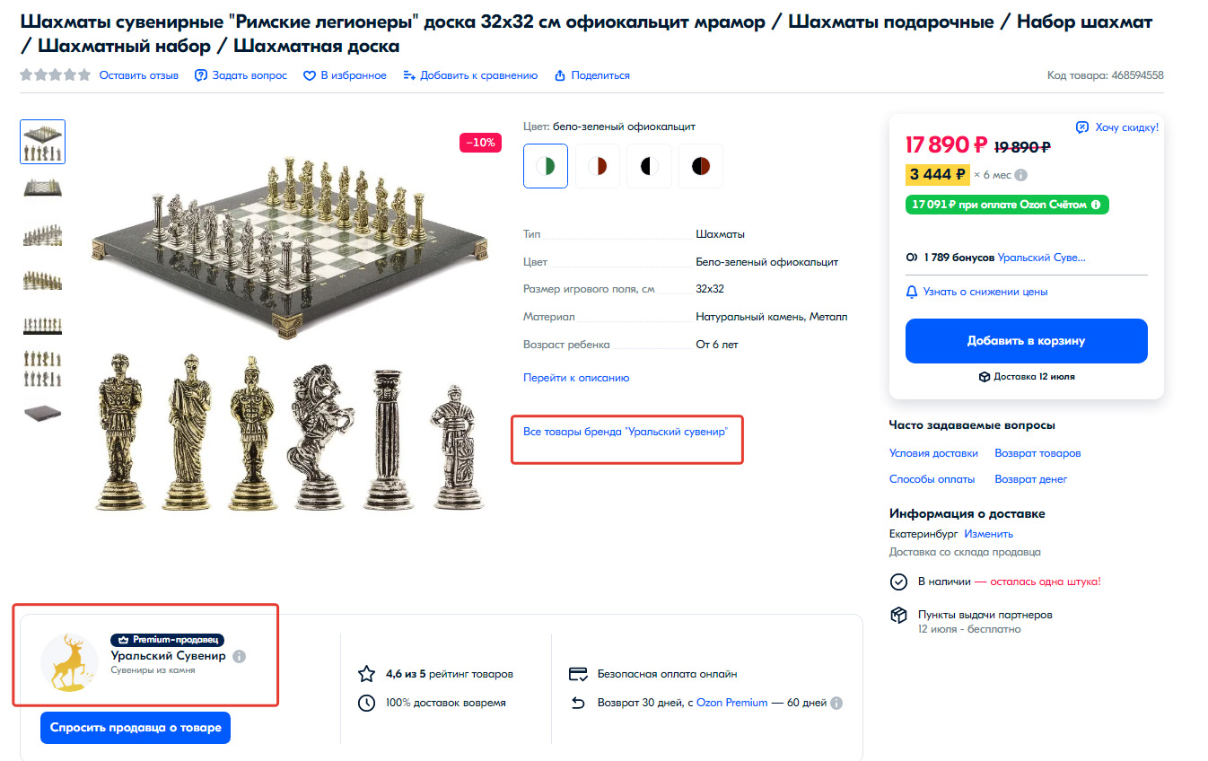 Кейс «Уральский сувенир», Uralsouvenir.ru: как продавать сувениры на маркетплейсах