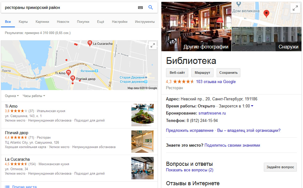 С какими сайтами-отзовиками нужно работать ресторану - Google My Business