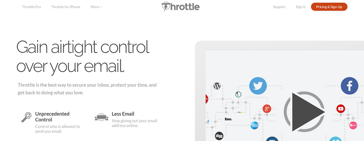 Топ сервисов для продвижения стартапа на Запад: Throttle позволяет подписаться и комфортно анализировать все рассылки конкурентов, не захламляя свою почту