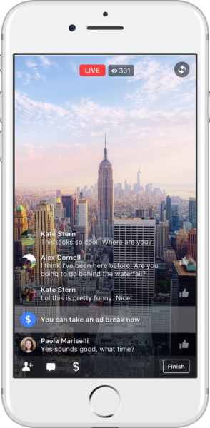 Facebook запустил возможность добавлять мидроллы в живое видео