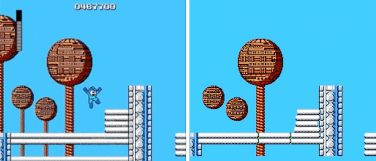 Слева — оригинальный Mega Man, справа — реконструкция ИИ