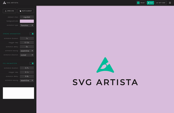 Простой SVG-аниматор SVG Artista