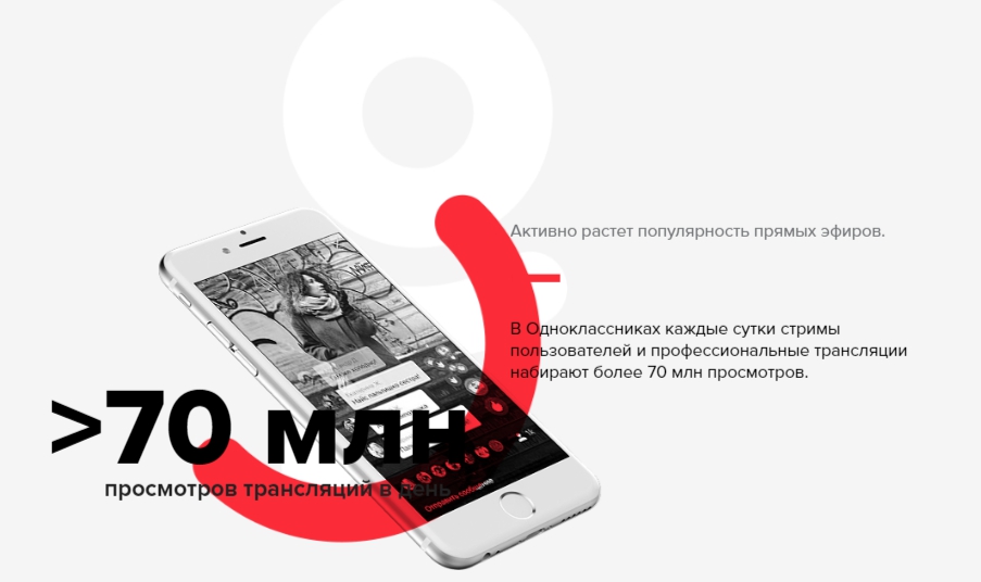Ежедневно прямые эфиры в Одноклассниках набирают более 70 млн просмотров