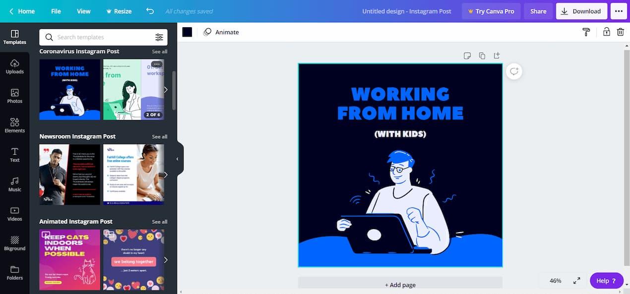 Топ-10 инструментов для продвижения в Instagram в 2020 году. Обработка фото - Canva