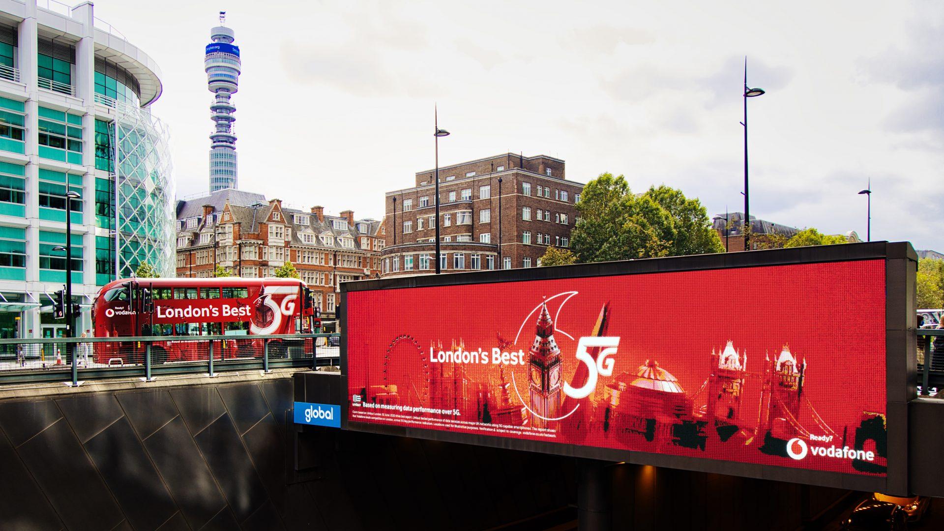 London's Best 5G digital billboard and bus