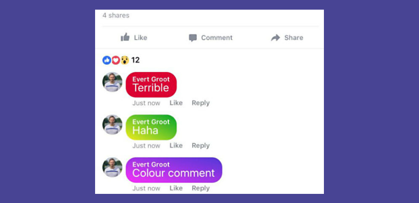 Цветные комментарии на Facebook