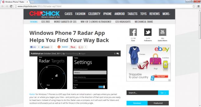 Раскрутка приложения Radar для Windows Phone